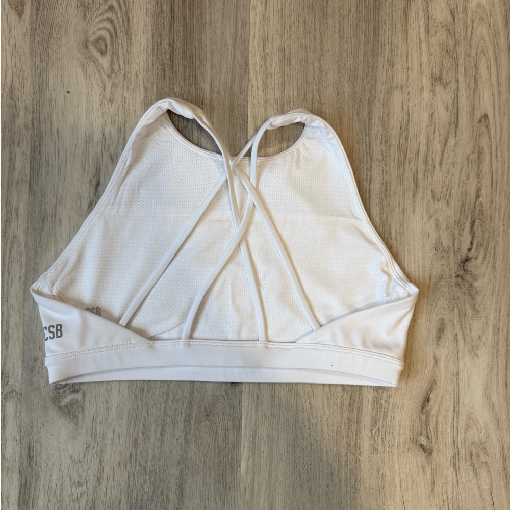 CSB White Racerback Sports Bra - Picture 4 of 6